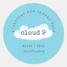 Engraçado Cloud 9 Azul Branco Humorado Obrigado