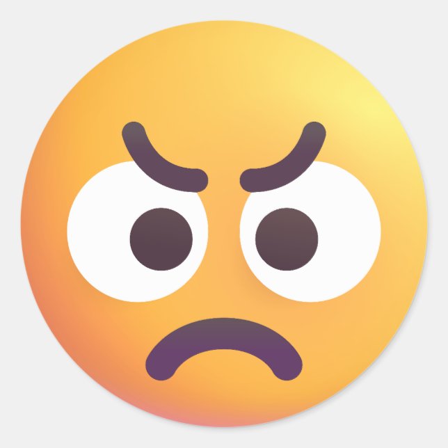 Adesivo Redondo Engraçado Colorido, Engraçado e Diversão Emoji (Frente)