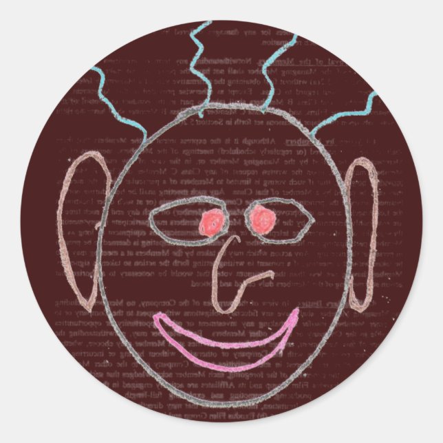 Adesivo Redondo Engraçado com Facas (Frente)