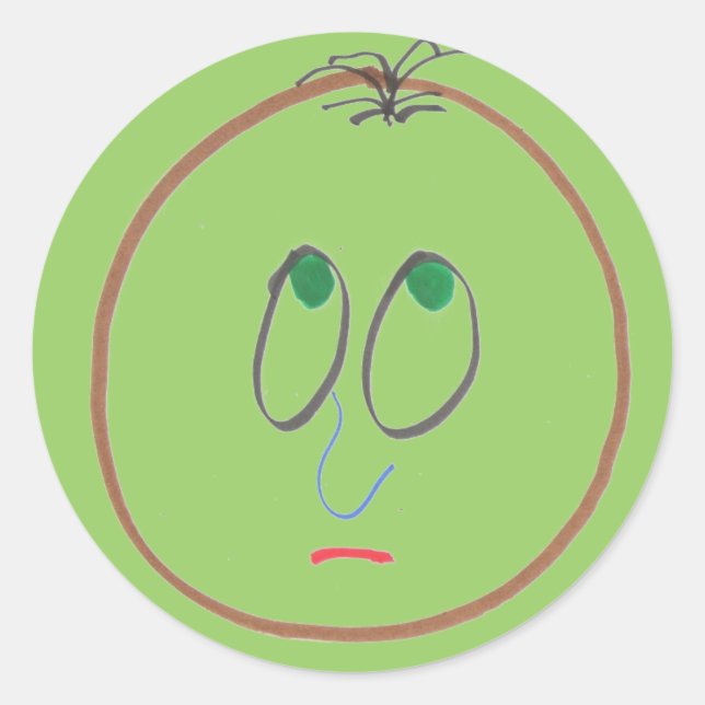 Adesivo Redondo Engraçado com Facas (Frente)