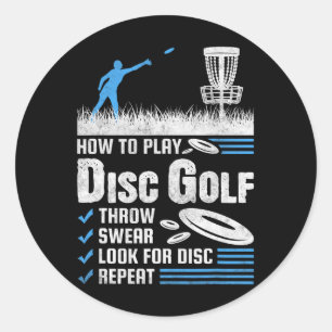 Adesivo Redondo Engraçado Como Jogar Golfe de Disco