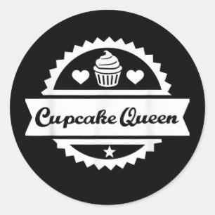 Adesivo Redondo Engraçado cupcake Rainha Arte Palavra