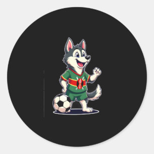 Adesivo Redondo Engraçado Dabbing Rouco Cão Quênia Futebol - Quêni