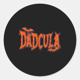 Adesivo Redondo Engraçado Dadcula Halloween Pai Costume T Vampiro