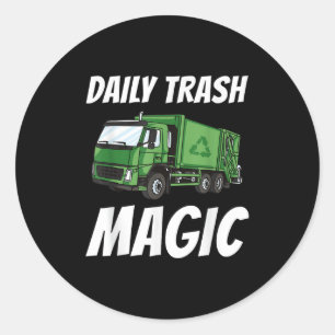 Adesivo Redondo Engraçado Daily Trash Magic Cote Figurino Lixo Tru