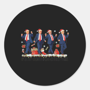 Adesivo Redondo Engraçado Dança Papai Noel Natal Pajam