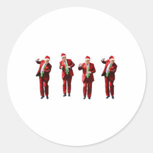 Adesivo Redondo Engraçado Dança Papai Noel Natal Pajam