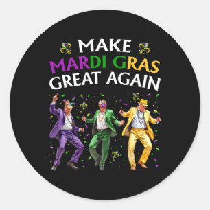 Adesivo Redondo Engraçado Dançando, Torne o Excelente do Mardi Gra