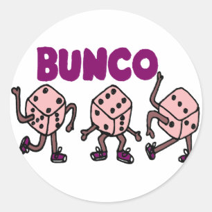 Adesivo Redondo Engraçado Dancing Bunco Dice