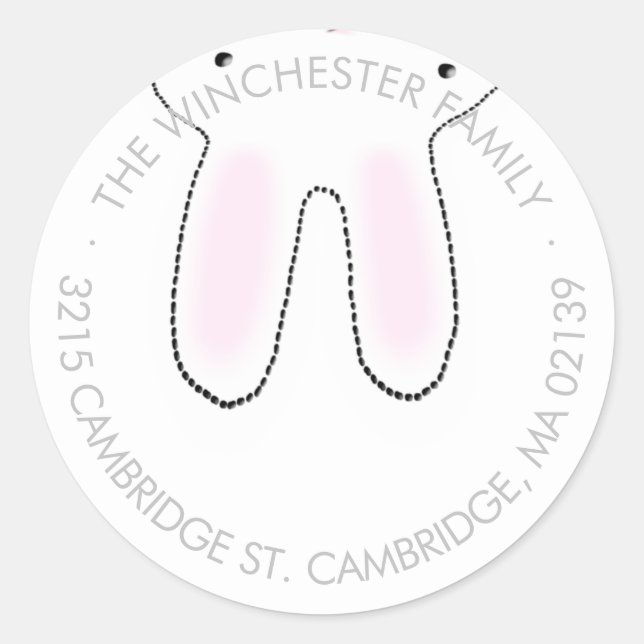 Adesivo Redondo Engraçado de cabeça para baixo Endereço branco da  (Frente)