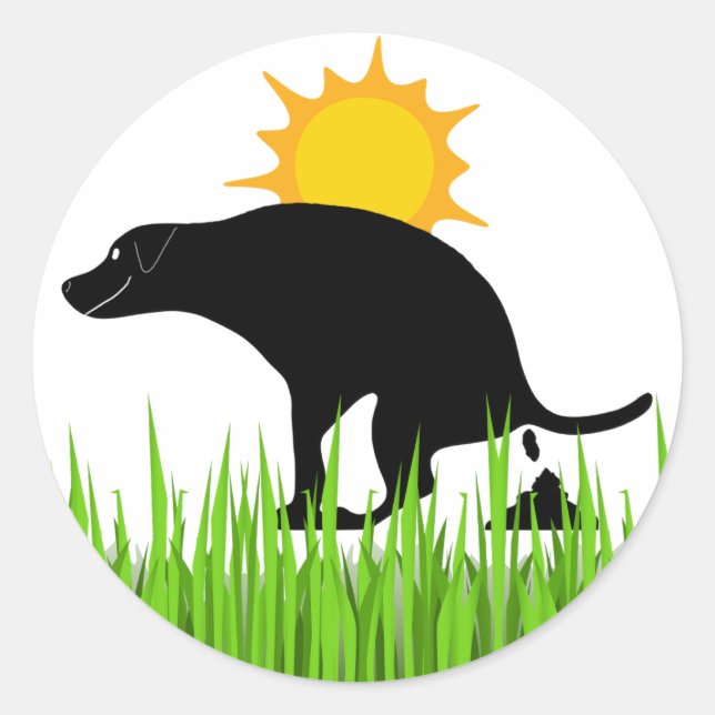 Adesivo Redondo Engraçado de Cachorro (Frente)