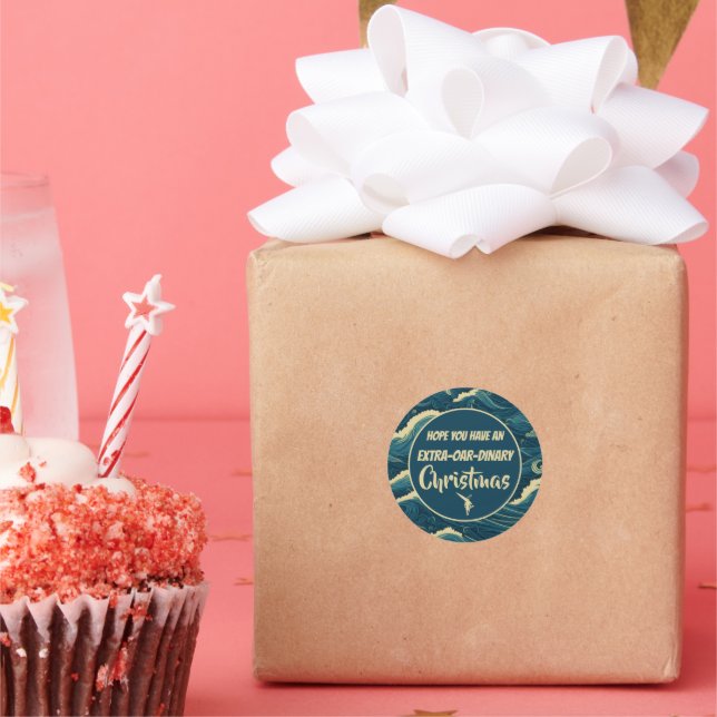 Adesivo Redondo Engraçado de Natal personalizado (Festa)