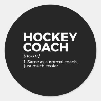 Adesivo Redondo Engraçado Definição de Treinador de Hockey