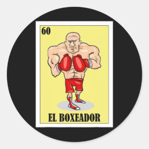 Adesivo Redondo Engraçado Design de Boxing Mexicano - El Boxeador 