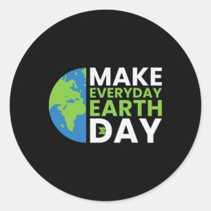 Adesivo Redondo Engraçado Dia da Terra Citação Terra Feliz Dia da