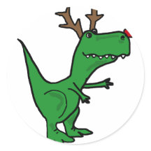 Engraçado Dinossauro de Natal como Reindeer