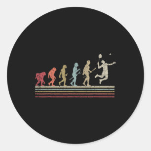 Adesivo Redondo Engraçado Dminton Vintage - Evolução Do Estilo Ret