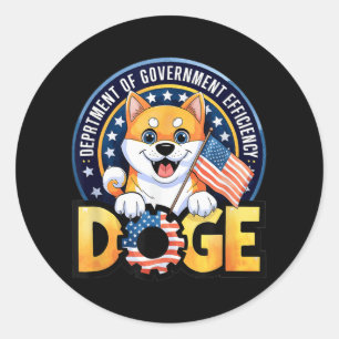 Adesivo Redondo Engraçado Doge Crypto Memor Departamento Do Govern