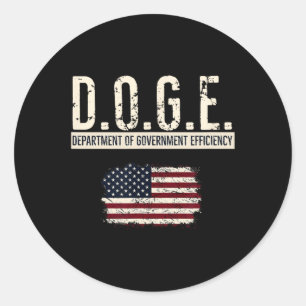 Adesivo Redondo Engraçado Doge Departamento De Eficiência Do Gover