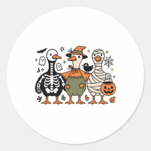 Adesivo Redondo Engraçado Doido de Bobo-Fantasma do Halloween
