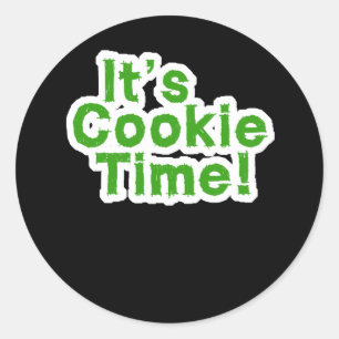 Adesivo Redondo Engraçado É Cookie Time Escoteiros Meninas Escot