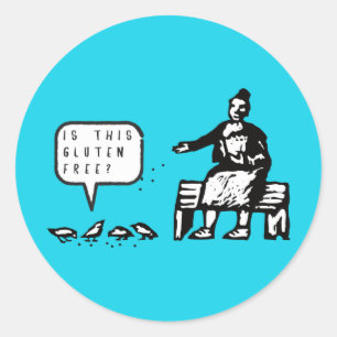 Adesivo Redondo Engraçado É Esse Cartoon De Pássaros Sem Glúten