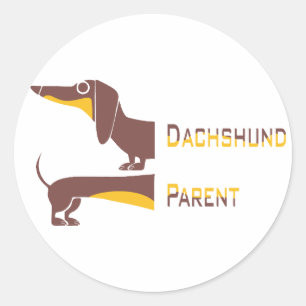 Adesivo Redondo Engraçado e fofo dachshund para os pais de cães lo