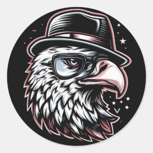 Adesivo Redondo Engraçado Eagle