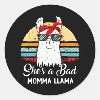 Adesivo Redondo Engraçado Ela é uma Má Mãe Llama Mama