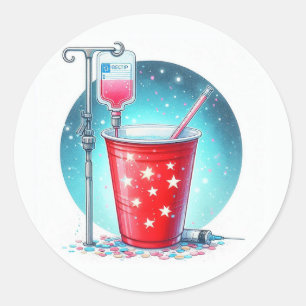 Adesivo Redondo Engraçado "Ela vai chamar o Formando da Enfermeira