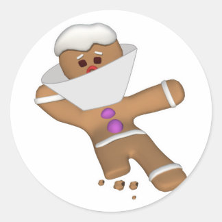 Adesivo Redondo Engraçado, Ele Próprio Gingerpão