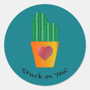 Adesivo Redondo Engraçado Em Cactus