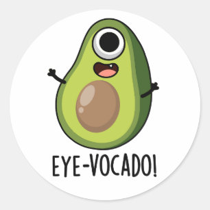 Adesivo Redondo Engraçado Engraçado Avocado Pun