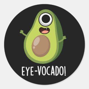 Adesivo Redondo Engraçado Engraçado Avocado Pun Dark BG
