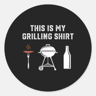Adesivo Redondo Engraçado Engraçado Barbecue Churrasco Fumante Car