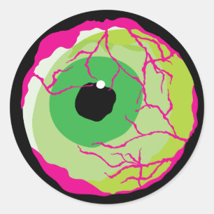 Adesivo Redondo Engraçado Engraçado, Cute Zombie Eyeball