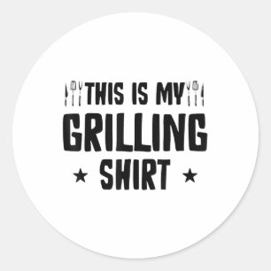 Adesivo Redondo Engraçado Engraçado Griller Churrasco Barbecue