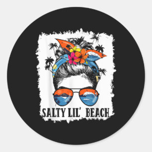 Adesivo Redondo Engraçado Engraçado Salty Lil Beach Messy Bun Sung