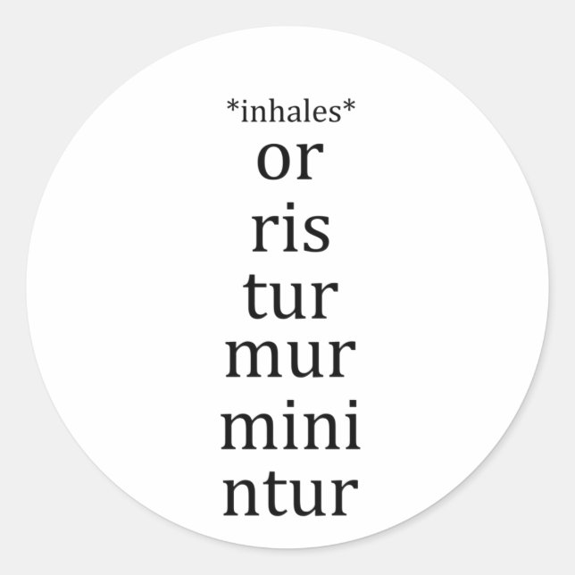 Adesivo Redondo Engraçado Estudante de Língua Latina (Frente)