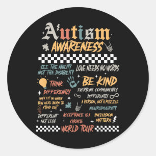 Adesivo Redondo Engraçado Eu Agitar O Autismo Mundial Do Espectro