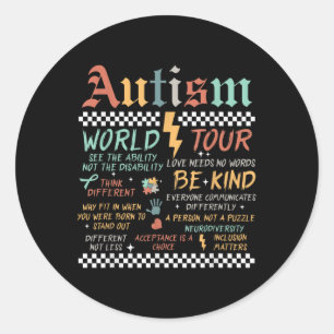 Adesivo Redondo Engraçado Eu Agitar O Autismo Mundial Do Espectro
