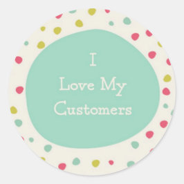 Adesivo Redondo Engraçado Eu Amo Meus Clientes