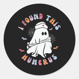 Adesivo Redondo Engraçado Eu Encontrei Este Humero Boo Ghost Hallo