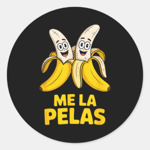 Adesivo Redondo Engraçado eu me lasco pelas bananas personagens hu