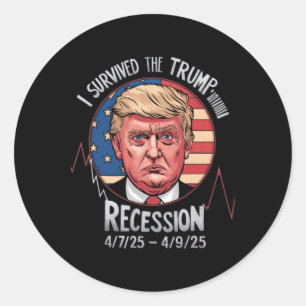 Adesivo Redondo Engraçado Eu Sobrevivi À Trump Recessão 4-7 - 25 -