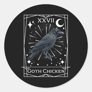 Adesivo Redondo Engraçado Fairycore Tarot Gothic Witchcraft Chicke