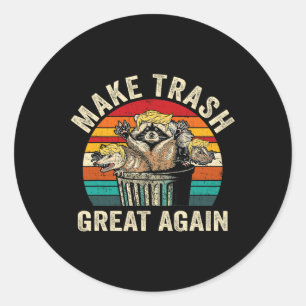 Adesivo Redondo Engraçado Fazer Excelente De Lixo Novamente Na Cor