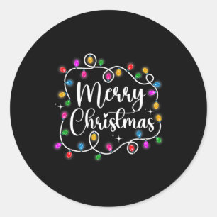 Adesivo Redondo Engraçado Feliz Natal Luzes Xmas Homens Mulheres