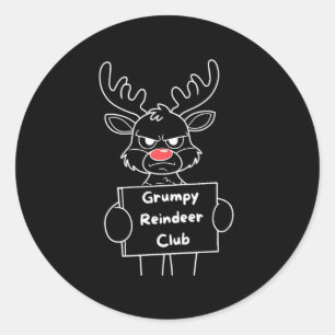 Adesivo Redondo Engraçado Feliz Natal Mpy Reindeer Club Festivo Re