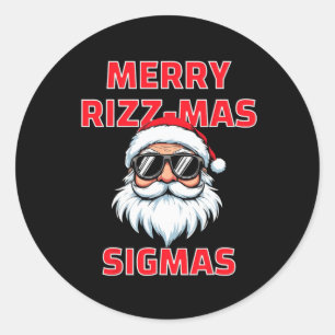 Adesivo Redondo Engraçado Feliz Rizzmas Sigmas Faculdade de Adoles